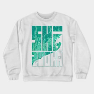 Shizuoka, Japan City Map Typography - Watercolor Crewneck Sweatshirt